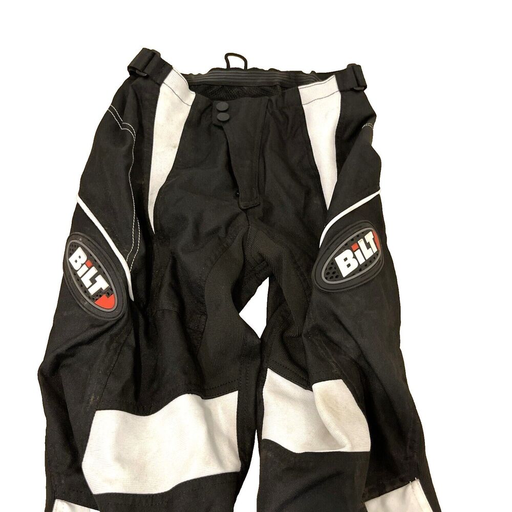 Bilt Racing Motocross Hip Armor White Black Youth Pants Size 28